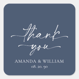 Elegant Navy Blue Wedding Dankeschön Sticker