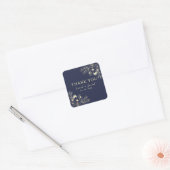 Elegant Navy Blue Wedding Dankeschön Sticker (Umschlag)