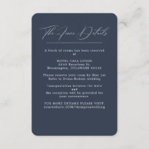 Elegant Navy Blue Wedding Details