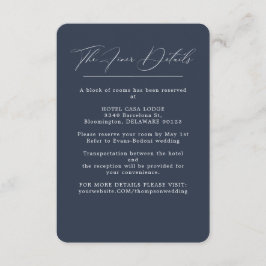 Elegant Navy Blue Wedding Details Begleitkarte