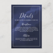 Elegant Navy Blue Wedding Details Begleitkarte (Vorderseite)