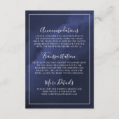 Elegant Navy Blue Wedding Details Begleitkarte (Rückseite)