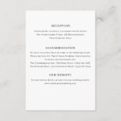 Elegant Navy Blue Wedding Details Begleitkarte (Rückseite)