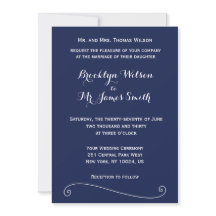 Elegant Navy Blue Wedding Einladung