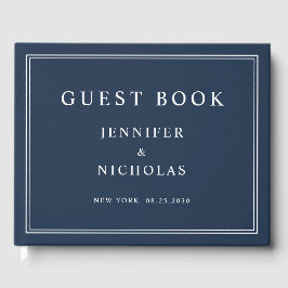 Elegant Navy Blue Wedding Gästebuch