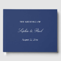 Elegant Navy Blue Wedding Guest Book