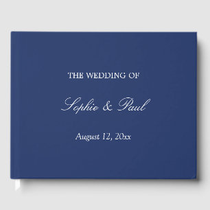 Elegant Navy Blue Wedding Guest Book Gästebuch
