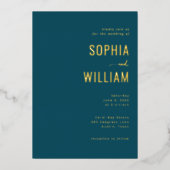 Elegant Navy Blue Wedding Invitation Folieneinladung (Vorderseite)