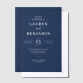 Elegant Navy Blue Wedding Invitation Pergament Einladungen (Versetzt)