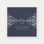 Elegant Navy Blue Wedding Napkins Serviette (Vorderseite)