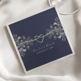 Elegant Navy Blue Wedding Napkins Serviette