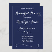 Elegant Navy Blue Wedding Probe Einladung (Vorne/Hinten)