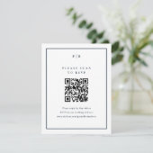 Elegant Navy Blue Wedding QR Code RSVP Card Karte (Stehend Vorderseite)