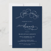 Elegant Navy Blue Wedding Rehearsal Dinner Einladung (Vorderseite)