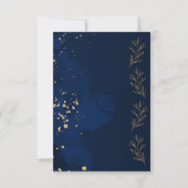 Elegant Navy Blue Wedding Response Card Template RSVP Karte (Rückseite)