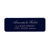 Elegant Navy Blue Wedding Return Address (Vorne)