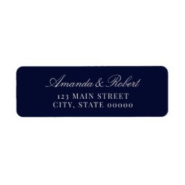 Elegant Navy Blue Wedding Return Address