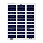 Elegant Navy Blue Wedding Return Address (Vorne)