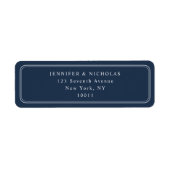 Elegant Navy Blue Wedding Return Address (Vorne)