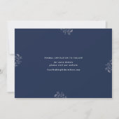 Elegant Navy Blue Wedding Save the Date Cards (Rückseite)