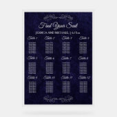 Elegant Navy Blue Wedding Seating Chart  Acrylschild (Vorderseite)