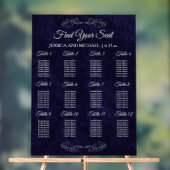 Elegant Navy Blue Wedding Seating Chart  Acrylschild (Neutral)