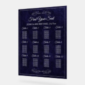 Elegant Navy Blue Wedding Seating Chart Acrylschild (Winkel)
