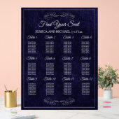Elegant Navy Blue Wedding Seating Chart  Acrylschild (Hochzeit)