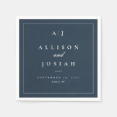 Elegant Navy Blue Wedding Serviette (Vorderseite)