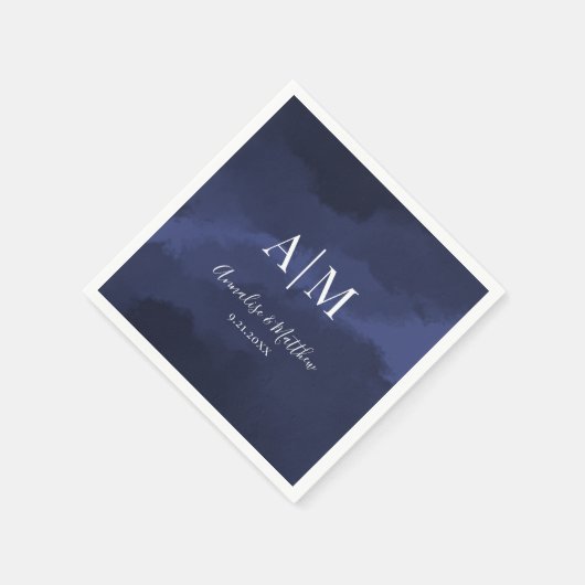 Elegant Navy Blue Wedding Serviette (Ecke)