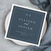 Elegant Navy Blue Wedding Serviette