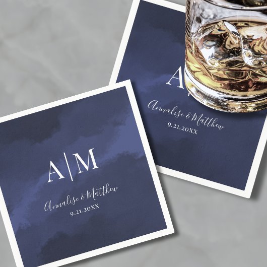 Elegant Navy Blue Wedding Serviette