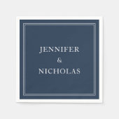 Elegant Navy Blue Wedding Serviette (Vorderseite)