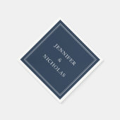 Elegant Navy Blue Wedding Serviette (Ecke)