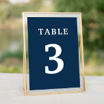 Elegant Navy Blue Wedding Tischnummer<br><div class="desc">Elegante marineblaue Hochzeitsfeiern Tischnummern. Personalisieren Sie die Anzahl und fügen Sie so viele Tabellen hinzu,  wie Sie benötigen. Für mehr passende Produkte sollten Sie unbedingt unsere Kollektionen Karo geben.</div>