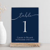 Elegant Navy Blue Wedding Tischnummer