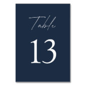 Elegant Navy Blue Wedding Tischnummer (Rückseite)