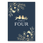 Elegant Navy Blue Wedding Tischnummer (Vorderseite)