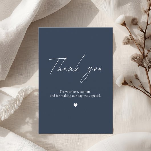 Elegant Navy Blue Wedding Vielen Dank Dankeskarte