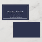 Elegant Navy Blue Wedding Website Begleitkarte (Vorne/Hinten)