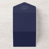 Elegant Navy Blue Whimsical Wedding All In One Einladung (Außenbereich)