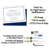 Elegant Navy Blue White Beileid Vielen Dank Dankeskarte