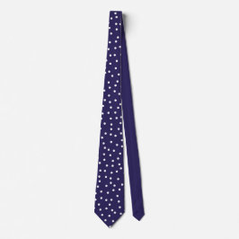 Elegant Navy Blue White Dots Pattern Groom Gift Krawatte