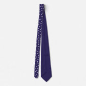 Elegant Navy Blue White Dots Pattern Groom Gift   Krawatte (Rückseite)