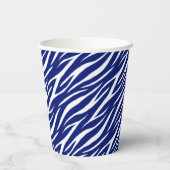 Elegant Navy Blue & White Graphic Trendy Zebra Pappbecher (Rückseite)
