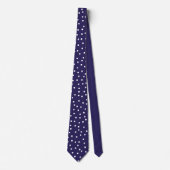 Elegant Navy Blue White Polka Dots  Groom Gift   Krawatte (Vorderseite)