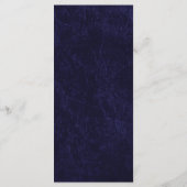 Elegant Navy Blue White Rehearsal Dinner Menükarte (Rückseite)