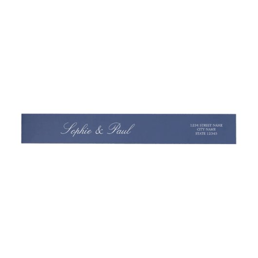 Elegant Navy Blue Wraparound Rücksendeadresse (Person)