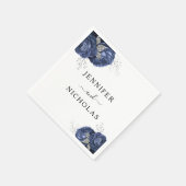 Elegant Navy Blues Floral Wedding Serviette (Ecke)