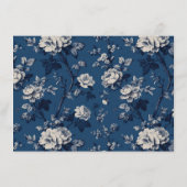 Elegant Navy Blumenmuster Begleitkarte (Rückseite)